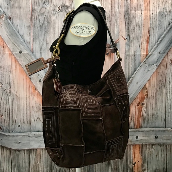 Coach Handbags - COACH Suede Mosaic Patchwork Duffle Like New 10409